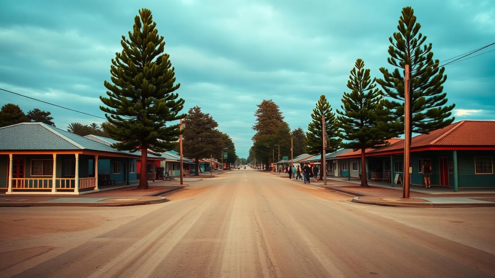 Avenida de acesso à praia em município do Litoral Norte gaúcho ao fim da tarde