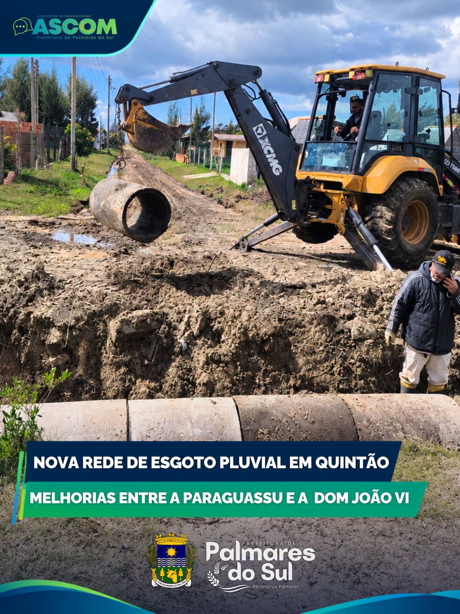 Palmares do Sul realizou instalação de uma nova rede de drenagem pluvial no Balneário Quintão.
