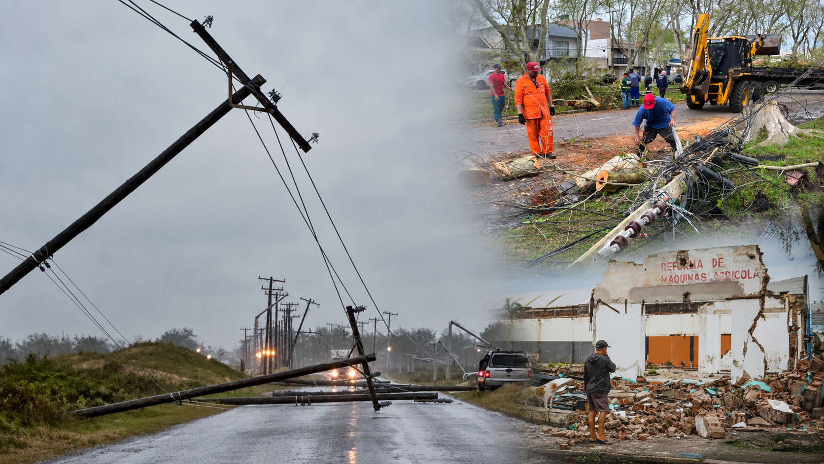 Temporal causa destruição em várias cidades do RS e SC.