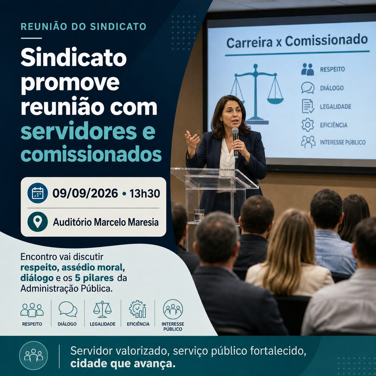 Encontro será realizado no dia 9 de setembro, às 13h30.